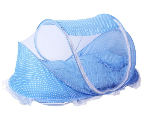 Foldable Baby Bed with Pillow Set – Portable and Comfortable Baby BedProduct Description:
Introducing the Foldable Baby Bed Net with Pillow Set, a versatile and essential accessory for your little one’s comfort and safety. As parents,0Stef's Store