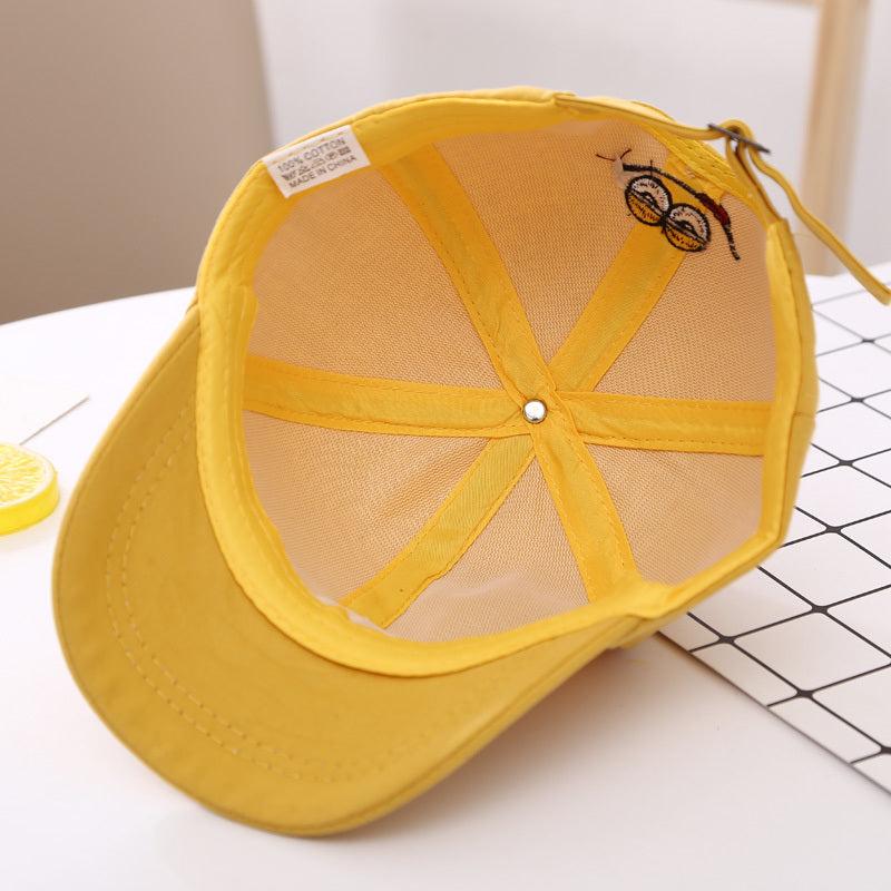 Baseball Cap Boy Letter M Embroidered Children's Cotton Spring and AutProduct information:
 
 Material: non-woven fabric
 
 Suitable for the season: spring
 
 Color: children M baseball cap white, children M baseball cap yellow, childr0Stef's Store