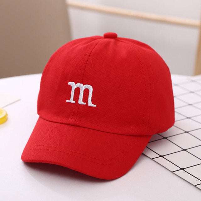 Baseball Cap Boy Letter M Embroidered Children's Cotton Spring and AutProduct information:
 
 Material: non-woven fabric
 
 Suitable for the season: spring
 
 Color: children M baseball cap white, children M baseball cap yellow, childr0Stef's Store