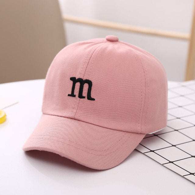 Baseball Cap Boy Letter M Embroidered Children's Cotton Spring and AutProduct information:
 
 Material: non-woven fabric
 
 Suitable for the season: spring
 
 Color: children M baseball cap white, children M baseball cap yellow, childr0Stef's Store