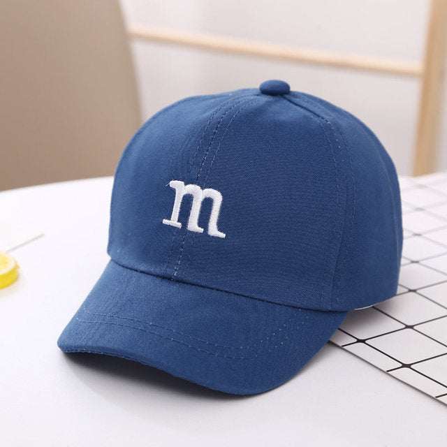 Baseball Cap Boy Letter M Embroidered Children's Cotton Spring and AutProduct information:
 
 Material: non-woven fabric
 
 Suitable for the season: spring
 
 Color: children M baseball cap white, children M baseball cap yellow, childr0Stef's Store