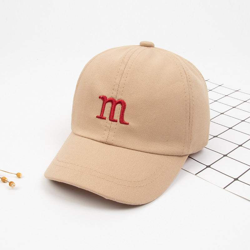 Baseball Cap Boy Letter M Embroidered Children's Cotton Spring and AutProduct information:
 
 Material: non-woven fabric
 
 Suitable for the season: spring
 
 Color: children M baseball cap white, children M baseball cap yellow, childr0Stef's Store
