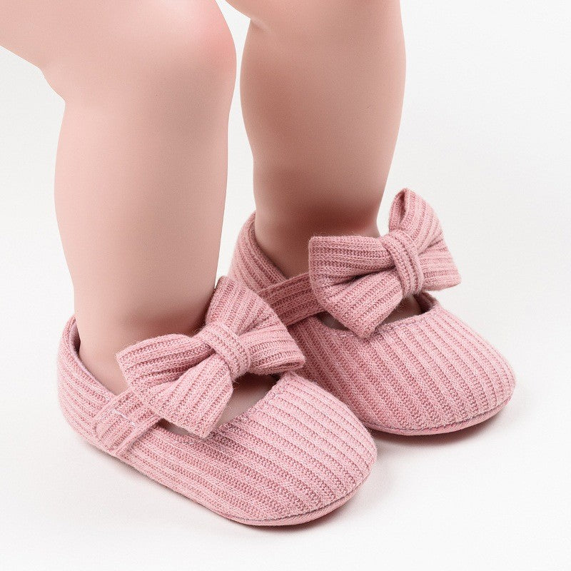 Infant Baby Girls Slippers Cozy Fleece Booties Soft Bottom Warm Cartoon Socks Newborn Crib Shoes Mary Jane Flats